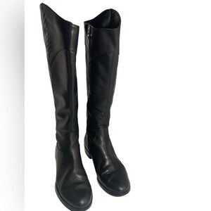 Tahari Rupert Black Leather Knee-High Boots Size 8.5